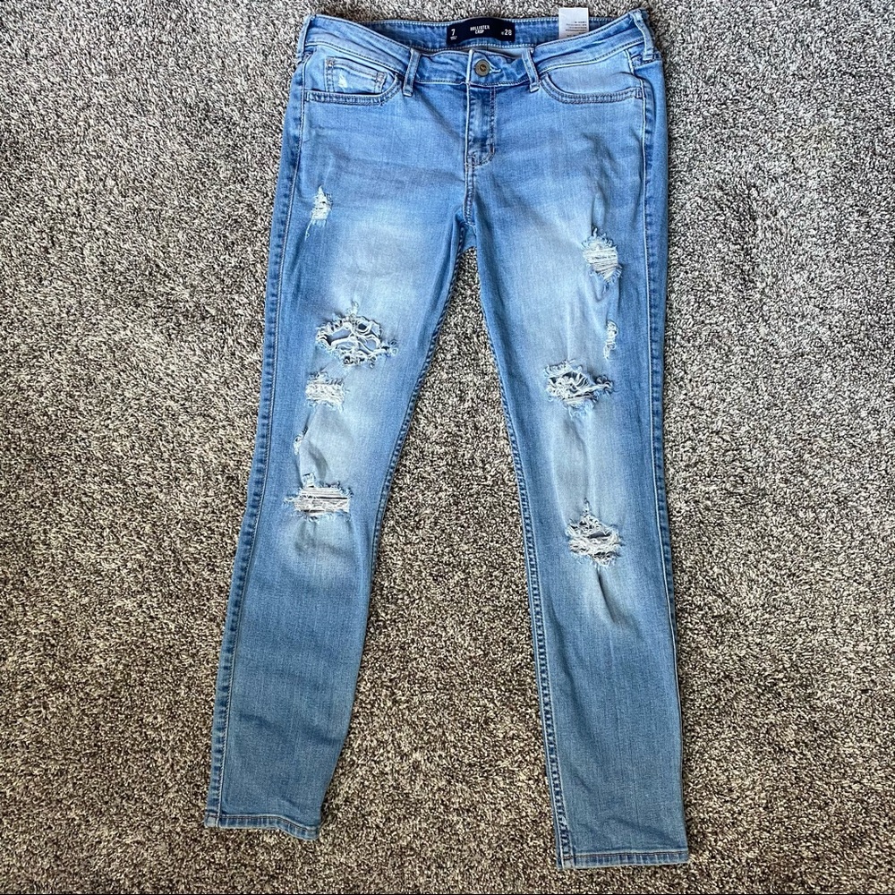 Hollister Crop Ripped Denim Jeans